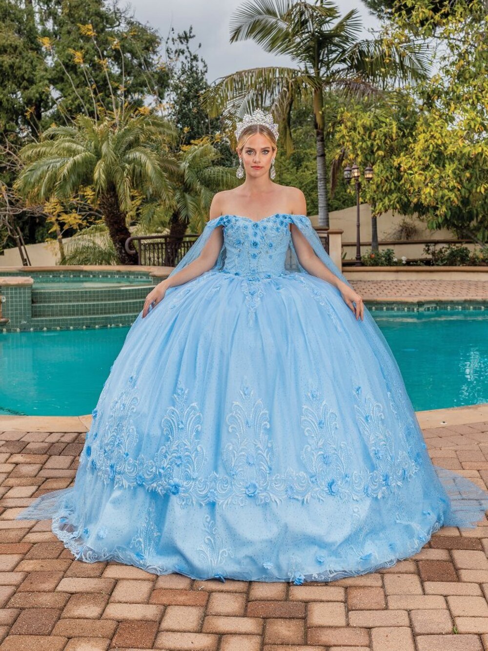 NEW BAHAMA-BLUE Evening Gown Floor Length Formal Elegant Stunning 1676